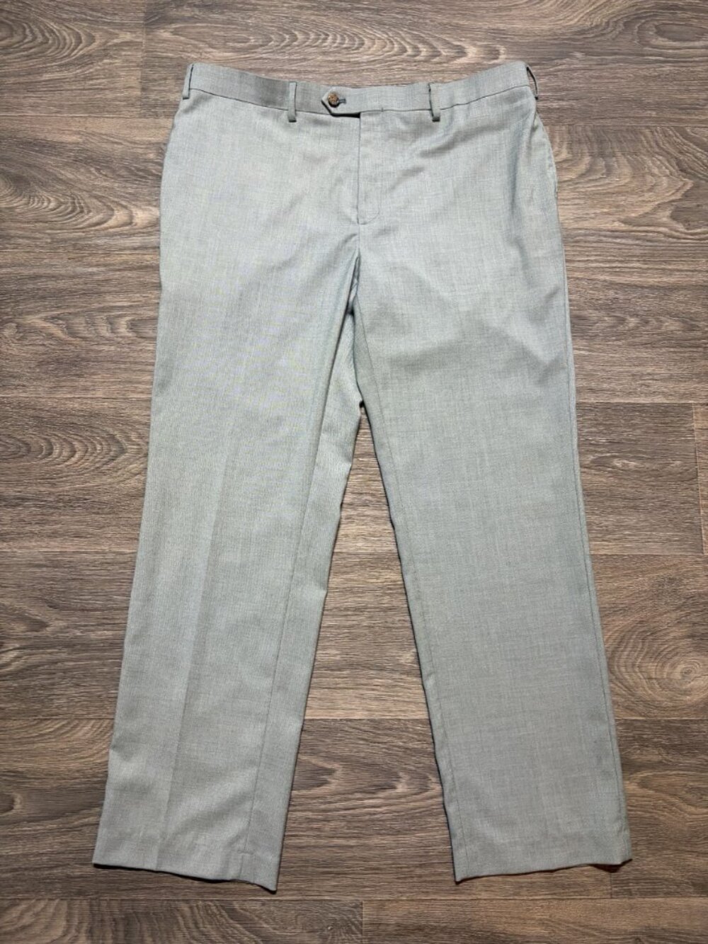Ralph Lauren Mens Slim Fit Dress Pants 38x30 Comfort Flex Green Gray Flat Front